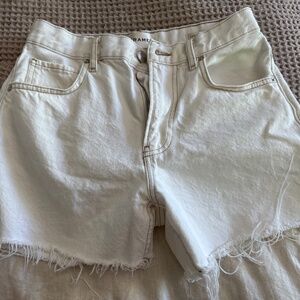 White Frame Jean Shorts